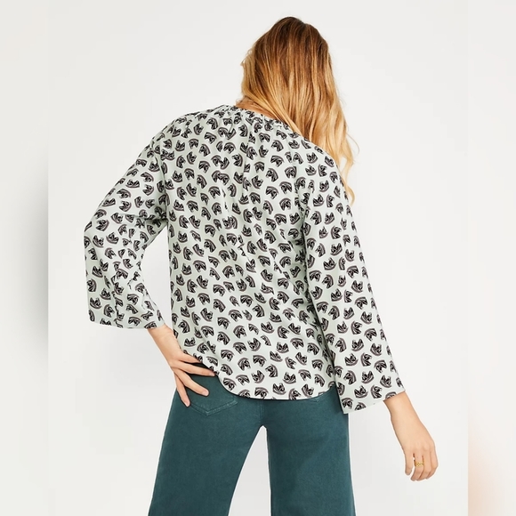 Ann Taylor Mint Green Shirred Horse Top Mint Green - Picture 2 of 6